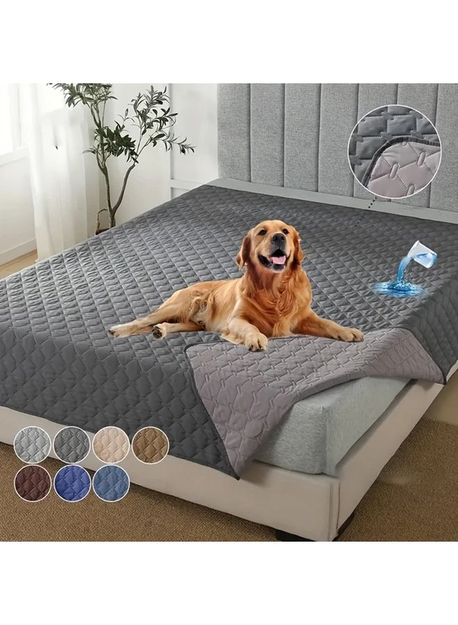 Dark Gray Waterproof Pet Mattress Machine Washable Easy Clean Dog Cat Bed Pad S Size - Image 1